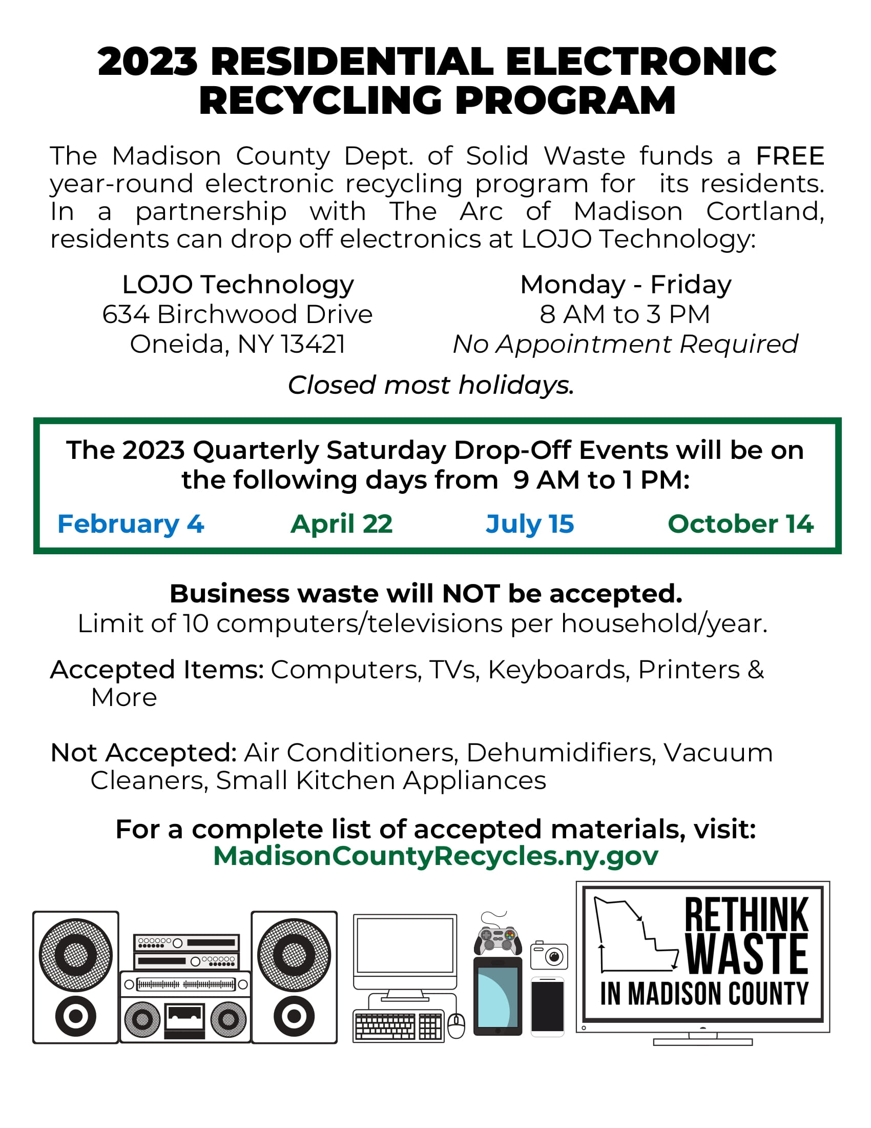 Madison County electronics recycling and hazardous waste programs
